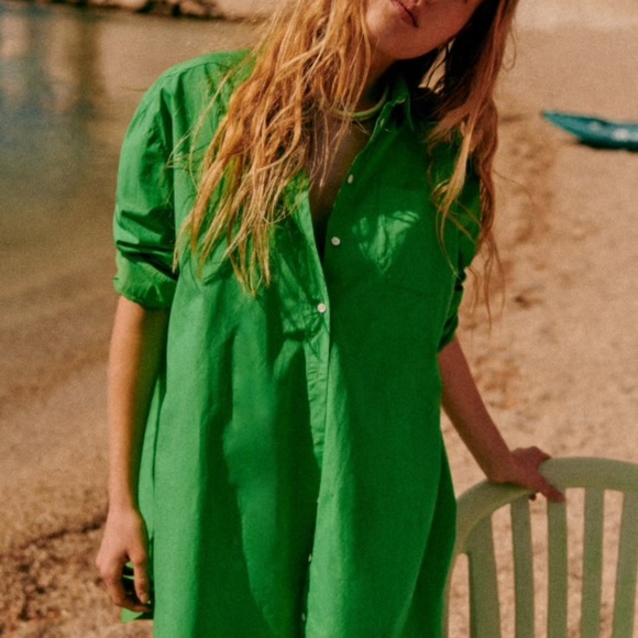 Sezane Green Maxine Dress - Picture 3 of 7